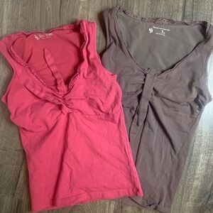 Victoria's Secret Pink V-neck Sleeveless Tank Top with Tie Front